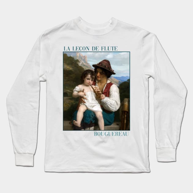 The Flute Lesson by Bouguereau Long Sleeve T-Shirt by academic-art